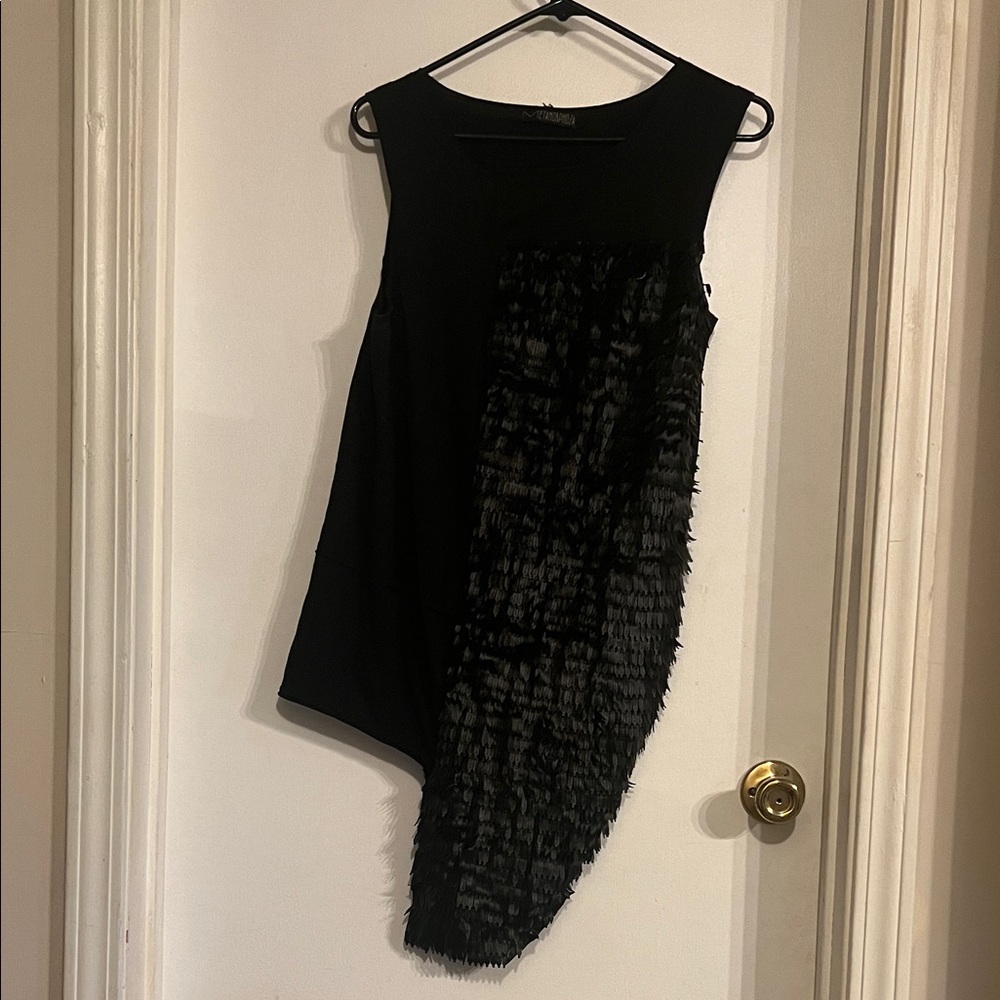 Chic Asymmetrical Black Top